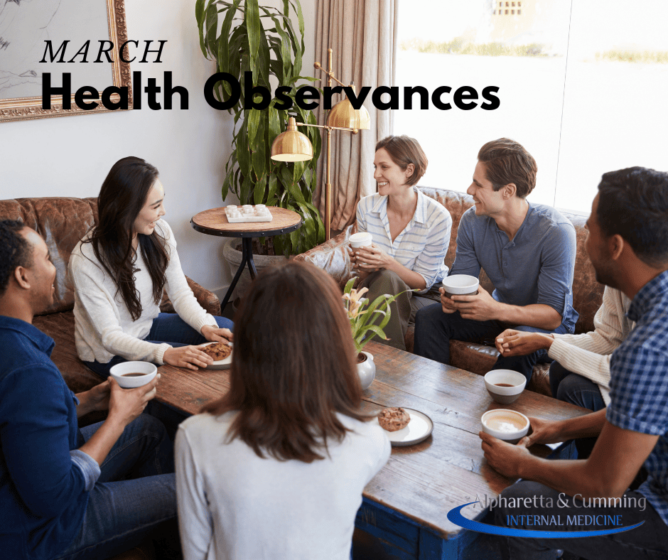 March Health Observances A Preventive Care Guide for Adults in Alpharetta, Cumming, and North Fulton